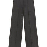 Yerse - 45422-436 - Pantalones anchos de tiro medio con estampado de cuadros gris oscuro - Mujer