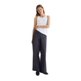 Yerse - 45445-56 - Pantalones anchos azul índigo de punto con efecto vaquero con bolsillos frontales - Mujer