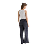 Yerse - 45445-56 - Pantalones anchos azul índigo de punto con efecto vaquero con bolsillos frontales - Mujer