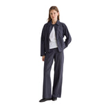 Yerse - 45445-56 - Pantalones anchos azul índigo de punto con efecto vaquero con bolsillos frontales - Mujer