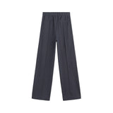 Yerse - 45445-56 - Pantalones anchos azul índigo de punto con efecto vaquero con bolsillos frontales - Mujer