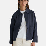 Yerse - 45448-56 - Chaqueta azul índigo con cierre de botones y bolsillos parche - Mujer