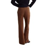 Yerse - 45455-9 - Pantalones anchos camel de punto de pana y tiro alto con bolsillos - Mujer