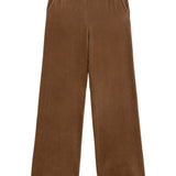 Yerse - 45455-9 - Pantalones anchos camel de punto de pana y tiro alto con bolsillos - Mujer