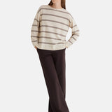 Yerse - 45471-13 - Pantalones anchos marrones con bolsillos laterales - Mujer
