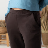 Yerse - 45471-13 - Pantalones anchos marrones con bolsillos laterales - Mujer