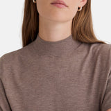 Yerse - 45505-11 - Jersey fino gris topo de viscosa con cuello Perkins - Mujer