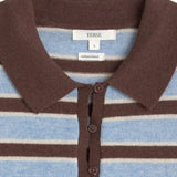 Yerse - 45512-252 - Jersey de lana y cashmere con cuello polo y estampado de rayas anchas - Mujer