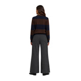 Yerse - 45512-255 - Jersey de lana y cashmere con cuello polo y estampado de rayas anchas - Mujer