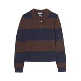 Yerse - 45512-255 - Jersey de lana y cashmere con cuello polo y estampado de rayas anchas - Mujer