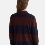 Yerse - 45512-255 - Jersey de lana y cashmere con cuello polo y estampado de rayas anchas - Mujer