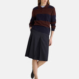 Yerse - 45512-255 - Jersey de lana y cashmere con cuello polo y estampado de rayas anchas - Mujer