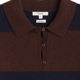 Yerse - 45512-255 - Jersey de lana y cashmere con cuello polo y estampado de rayas anchas - Mujer