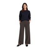 Yerse - 45513-255 - Jersey azul de lana y cashmere de cuello redondo con detalles en contraste - Mujer