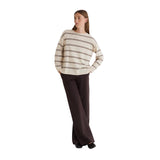 Yerse - 45515-202 - Jersey de punto fino de lana y cashmere con estampado de rayas - Mujer