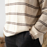 Yerse - 45515-202 - Jersey de punto fino de lana y cashmere con estampado de rayas - Mujer