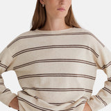 Yerse - 45515-202 - Jersey de punto fino de lana y cashmere con estampado de rayas - Mujer