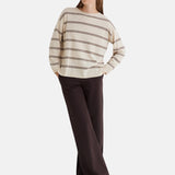 Yerse - 45515-202 - Jersey de punto fino de lana y cashmere con estampado de rayas - Mujer