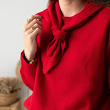 Yerse - 45532-80 - Jersey rojo de lana con lazada - Mujer