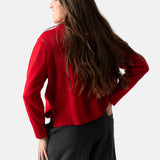 Yerse - 45532-80 - Jersey rojo de lana con lazada - Mujer