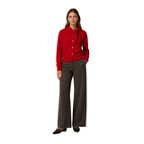 Yerse - 45534-80 - Cárdigan rojo de lana con lazada - Mujer