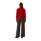 Yerse - 45534-80 - Cárdigan rojo de lana con lazada - Mujer