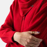 Yerse - 45534-80 - Cárdigan rojo de lana con lazada - Mujer