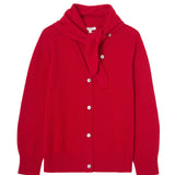 Yerse - 45534-80 - Cárdigan rojo de lana con lazada - Mujer