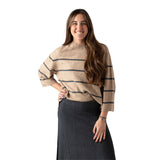 Yerse - 45540-209 - Jersey de lana con estampado de rayas y manga francesa - Mujer