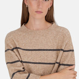 Yerse - 45540-209 - Jersey de lana con estampado de rayas y manga francesa - Mujer