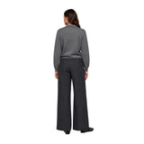 Yerse - 45589-333 - Jersey gris de rombos 100% lana merina con cuello polo - Mujer