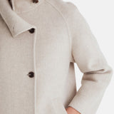 Yerse - 45608-2 - Abrigo corto color crudo de lana y alpaca con cuello chimenea - Mujer