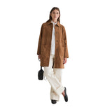 Yerse - 45614-9 - Abrigo midi arena de ante con cuello camisero y cierre con botones - Mujer