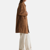 Yerse - 45614-9 - Abrigo midi arena de ante con cuello camisero y cierre con botones - Mujer