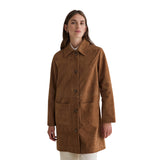 Yerse - 45614-9 - Abrigo midi arena de ante con cuello camisero y cierre con botones - Mujer