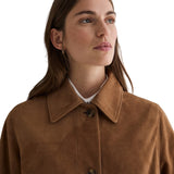 Yerse - 45614-9 - Abrigo midi arena de ante con cuello camisero y cierre con botones - Mujer