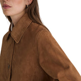Yerse - 45614-9 - Abrigo midi arena de ante con cuello camisero y cierre con botones - Mujer