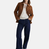 Yerse - 45851-56 - Pantalones vaqueros wide leg azul índigo de algodón orgánico con bajo vuelto - Mujer