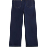 Yerse - 45851-56 - Pantalones vaqueros wide leg azul índigo de algodón orgánico con bajo vuelto - Mujer