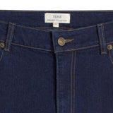 Yerse - 45851-56 - Pantalones vaqueros wide leg azul índigo de algodón orgánico con bajo vuelto - Mujer