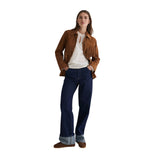 Yerse - 45851-56 - Pantalones vaqueros wide leg azul índigo de algodón orgánico con bajo vuelto - Mujer