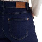 Yerse - 45851-56 - Pantalones vaqueros wide leg azul índigo de algodón orgánico con bajo vuelto - Mujer