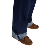 Yerse - 45851-56 - Pantalones vaqueros wide leg azul índigo de algodón orgánico con bajo vuelto - Mujer