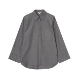 Yerse - 45878-226 - Camisa verde 100% algodón con estampado de rayas verticales - Mujer