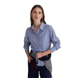 Yerse - 45879-251 - Camisa de popelín de algodón orgánico con estampado de rayas - Mujer