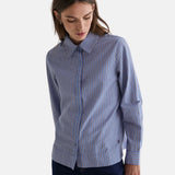 Yerse - 45879-251 - Camisa de popelín de algodón orgánico con estampado de rayas - Mujer