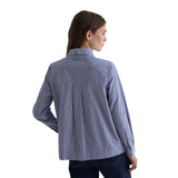 Yerse - 45879-251 - Camisa de popelín de algodón orgánico con estampado de rayas - Mujer