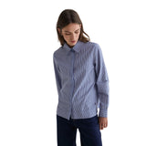 Yerse - 45879-251 - Camisa de popelín de algodón orgánico con estampado de rayas - Mujer