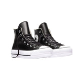 Converse - Chuck Taylor All Star 561675C – Zapatillas altas negras de piel con plataforma - Mujer