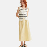 Compañía Fantástica - 61C10409 – Chaleco 100% viscosa con estampado de rayas blanco y negro - Mujer